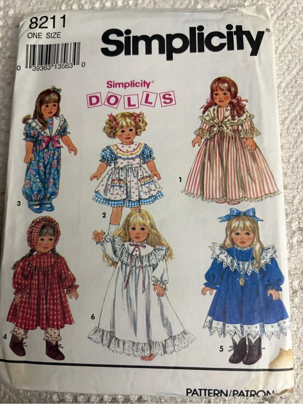 Simplicity Pattern 8211 for 18” Doll Clothes